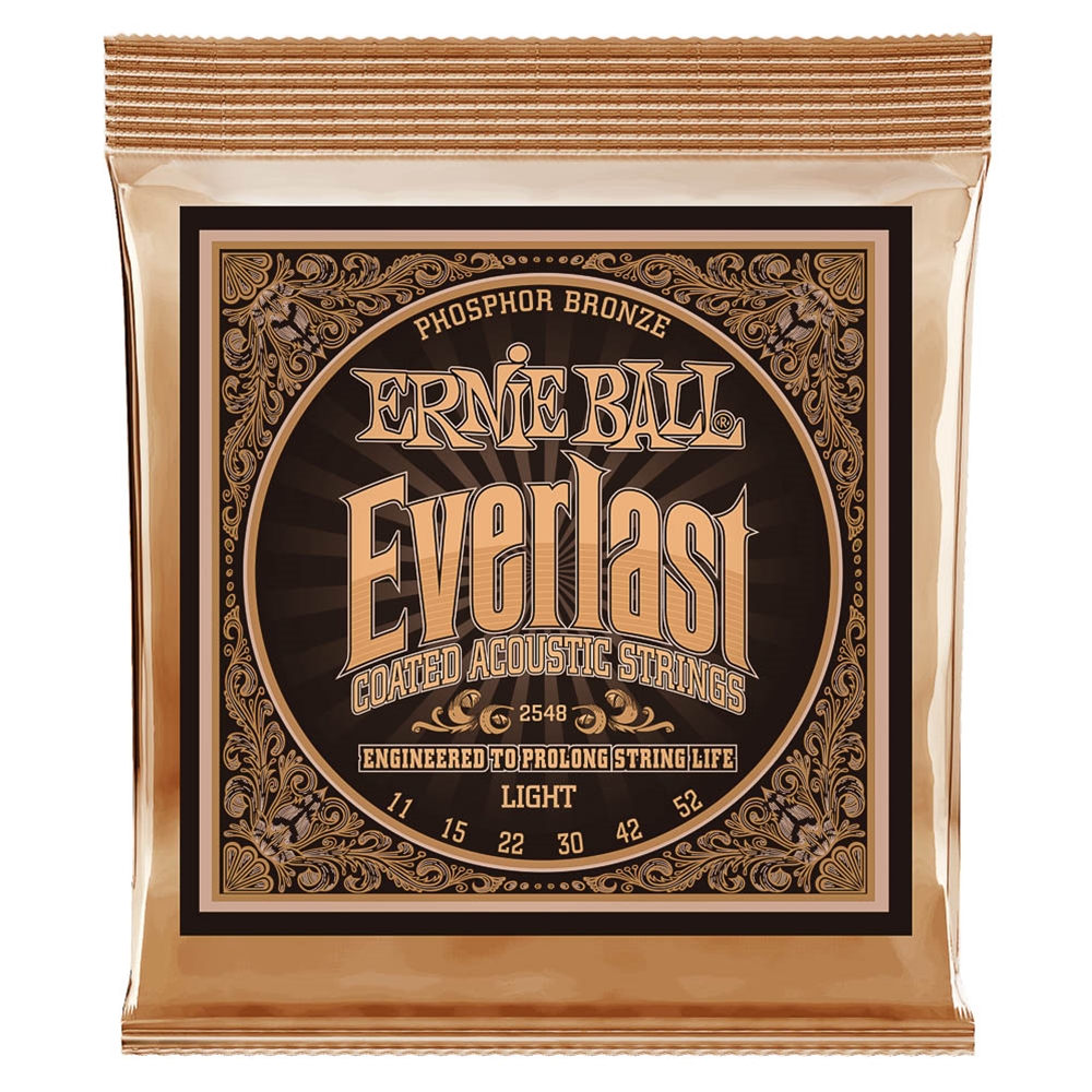 Ernie Ball 2548 Everlast Coated Phosphor Bronze Acoustic Guitar Strings 11-52 Light