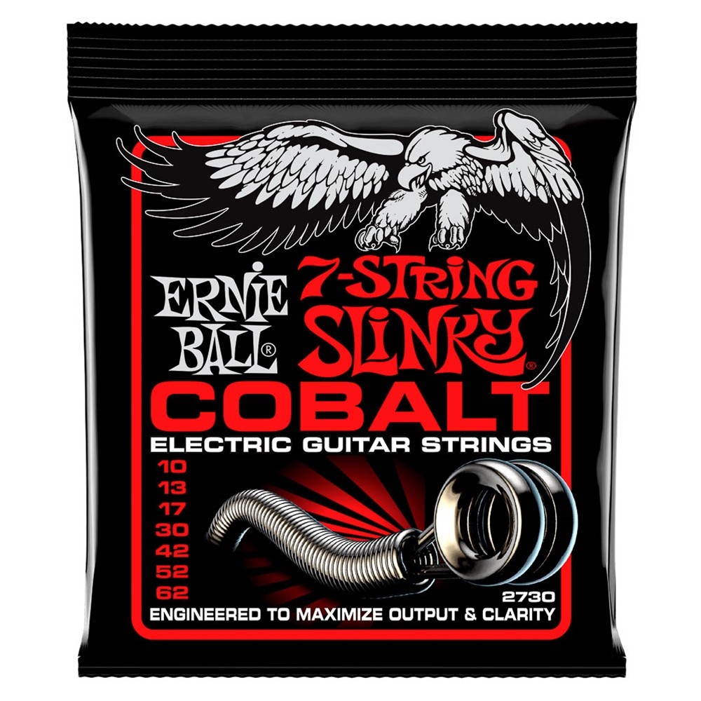 Ernie Ball 2730 7-String Cobalt Regular Slinky Electric Guitar Strings 10-62 Skinny Top Heavy Bottom