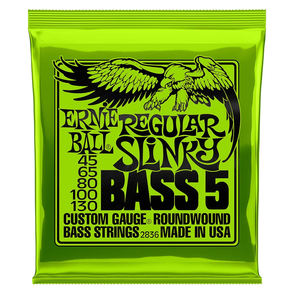 Ernie Ball 2836 5-String Regular Slinky Nickel Wound Electric Bass Strings 45-130