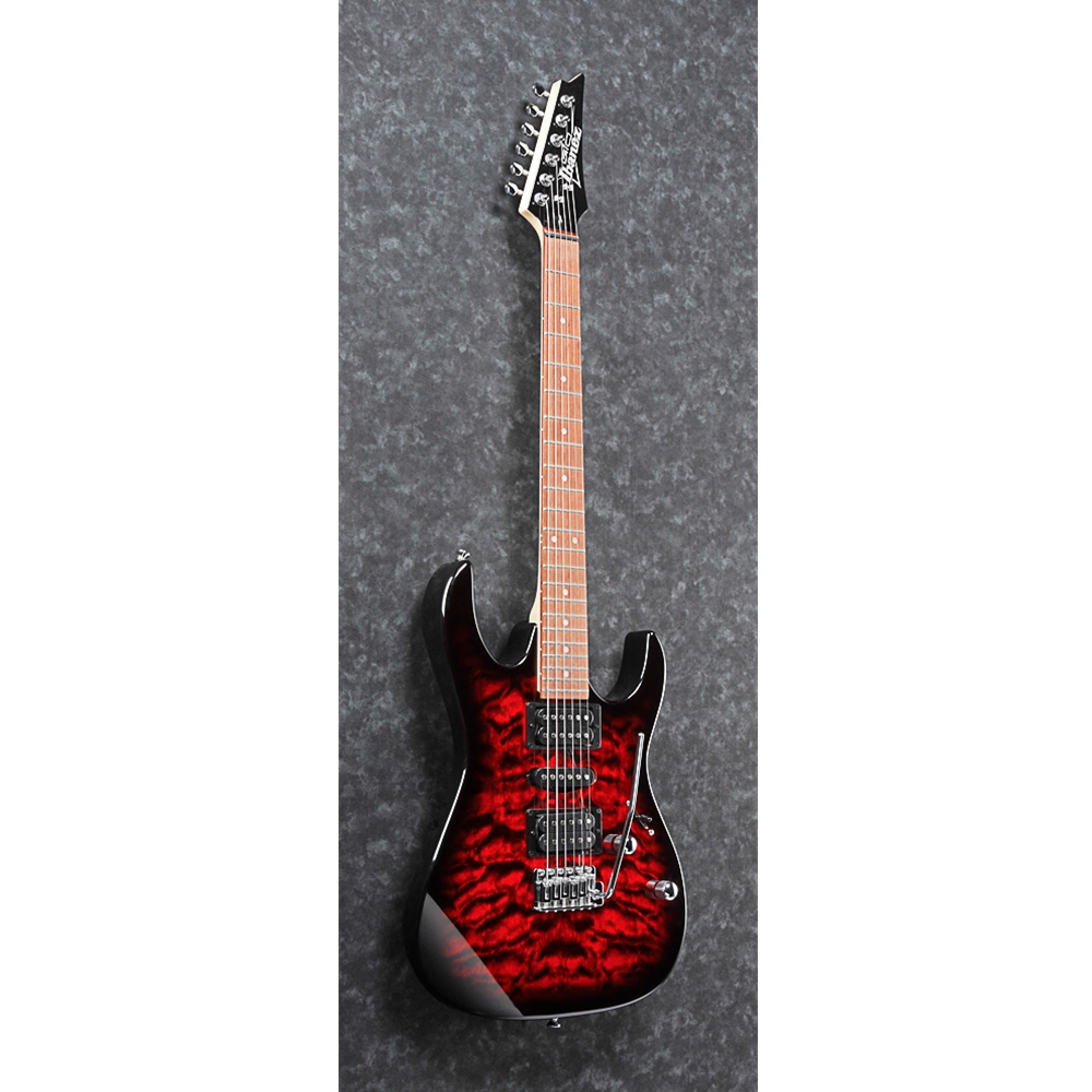 Ibanez GRX70QATRB GRX Electric Guitar - Transparent Red Quilted Maple