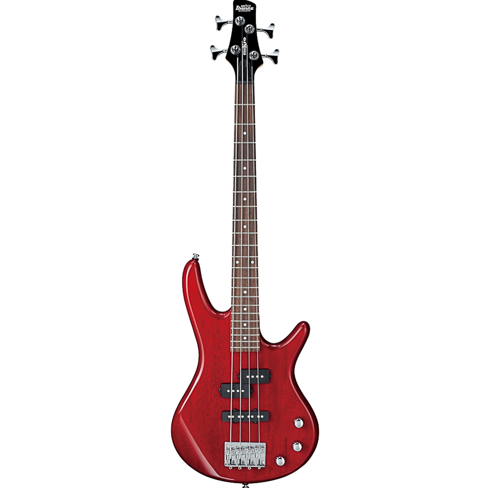 Ibanez GSRM20TR Mikro Electric Bass Guitar, Transparent Red
