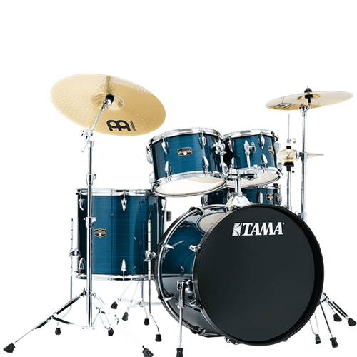 TAMA IE52CHLB Imperialstar 5-piece Complete Drum Set with Snare Drum and Meinl Cymbals - Hairline Blue
