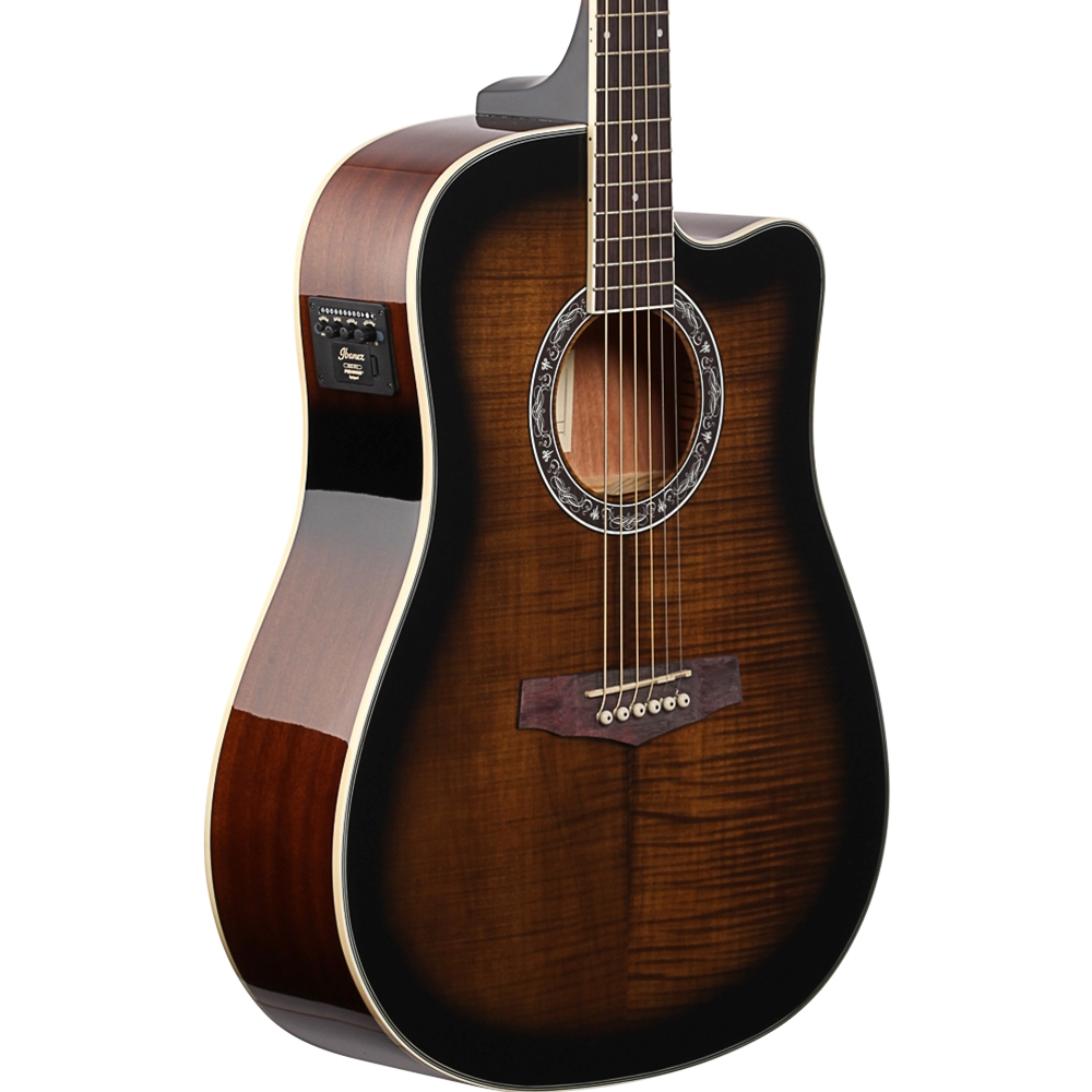 Ibanez PF28ECEDVS PF Series Acoustic Electric Guitar, Dark Violin Sunburst