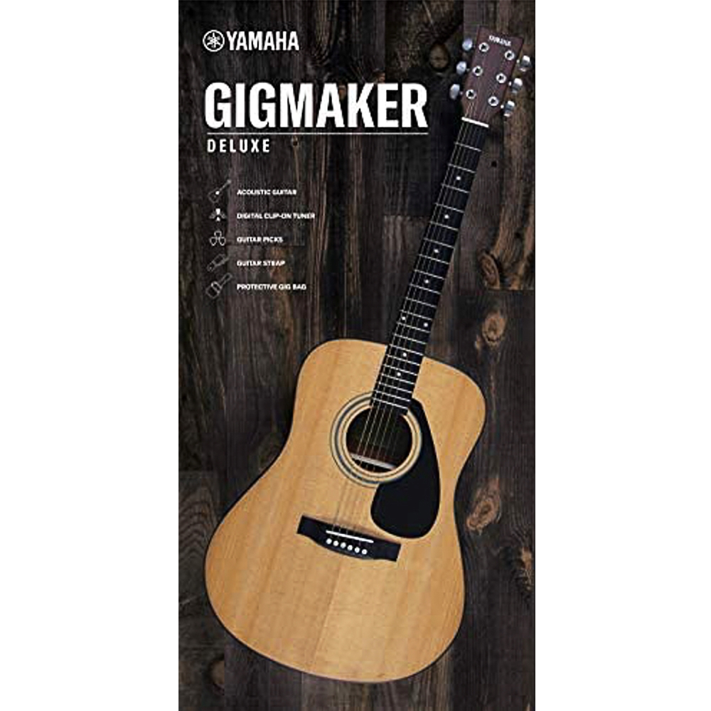 Yamaha GIGMAKERDELUXE GIGMAKER KIT DELUXE Solid Top Dreadnought Acoustic Guitar Natural- SAVE $20 to 4/30/24!