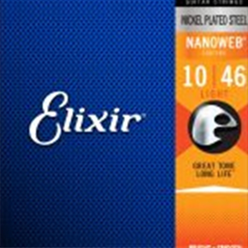 Elixir 12052 Electric Guitar Strings with NANOWEB® Coating, Light (.010-.046)