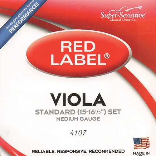 Super Sensitive 4107 String, Viola 15-16" Standard 4/4 Set Ss