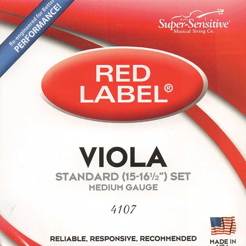 Super Sensitive 4107 Viola String Set 15-16" Standard 4/4