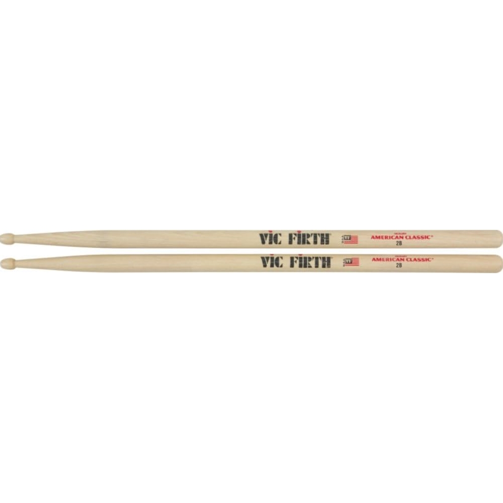 Vic-Firth 2BW Drum Sticks, 2B Wood Tip