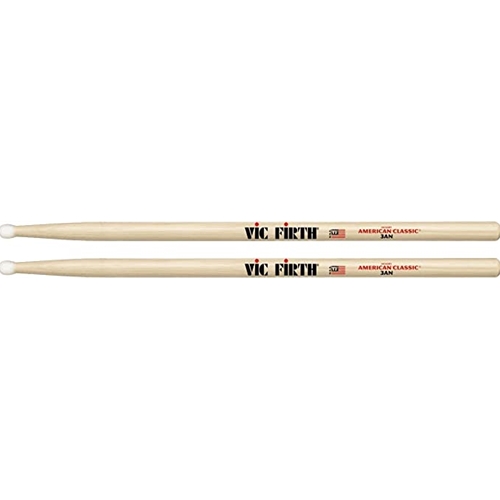 Vic-Firth 3AN Drum Sticks, 3A Nylon Tip