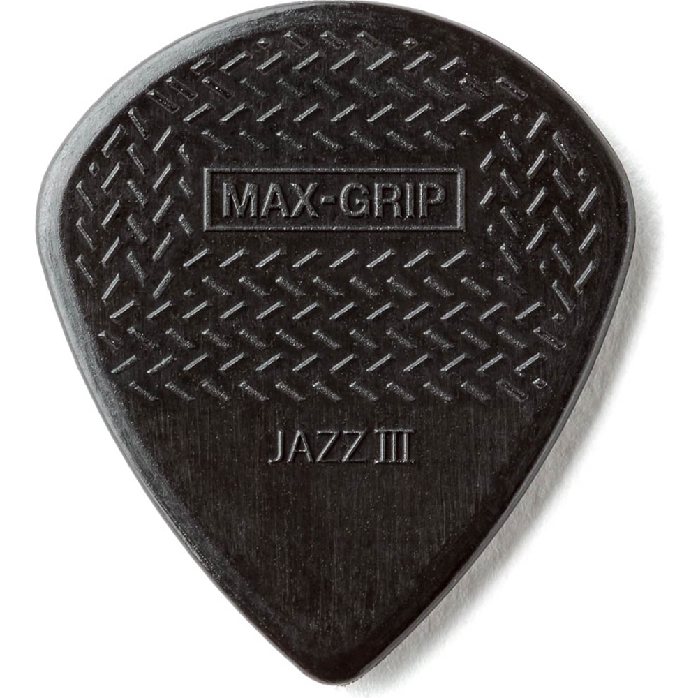 Dunlop  471P3C Jazz III Max-Grip Guitar Picks, 6 Pack Carbon Fiber Gray