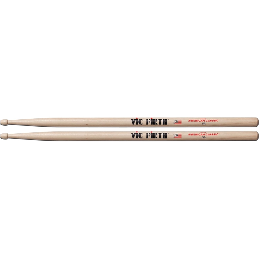 Vic-Firth 5AW American Classic Drum Sticks, 5A Wood Tip
