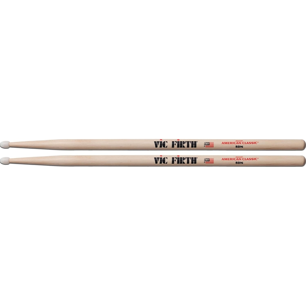 Vic-Firth 8DN Drum Sticks, 8D Nylon Tip
