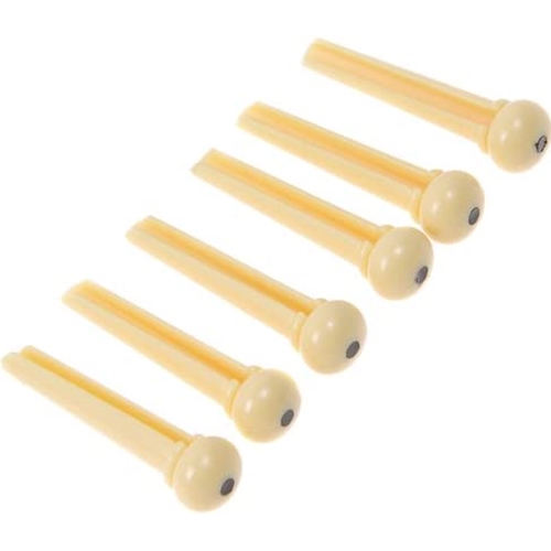 WD Music  BPDLXC Single Deluxe Bridge Pin, Ivory with Black Dot