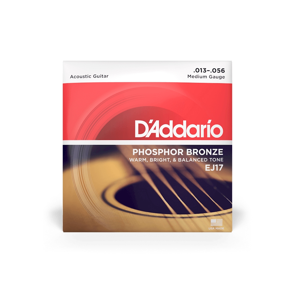 D'Addario EJ17 Acoustic Guitar Phosphor Bronze Guitar String Set, Medium