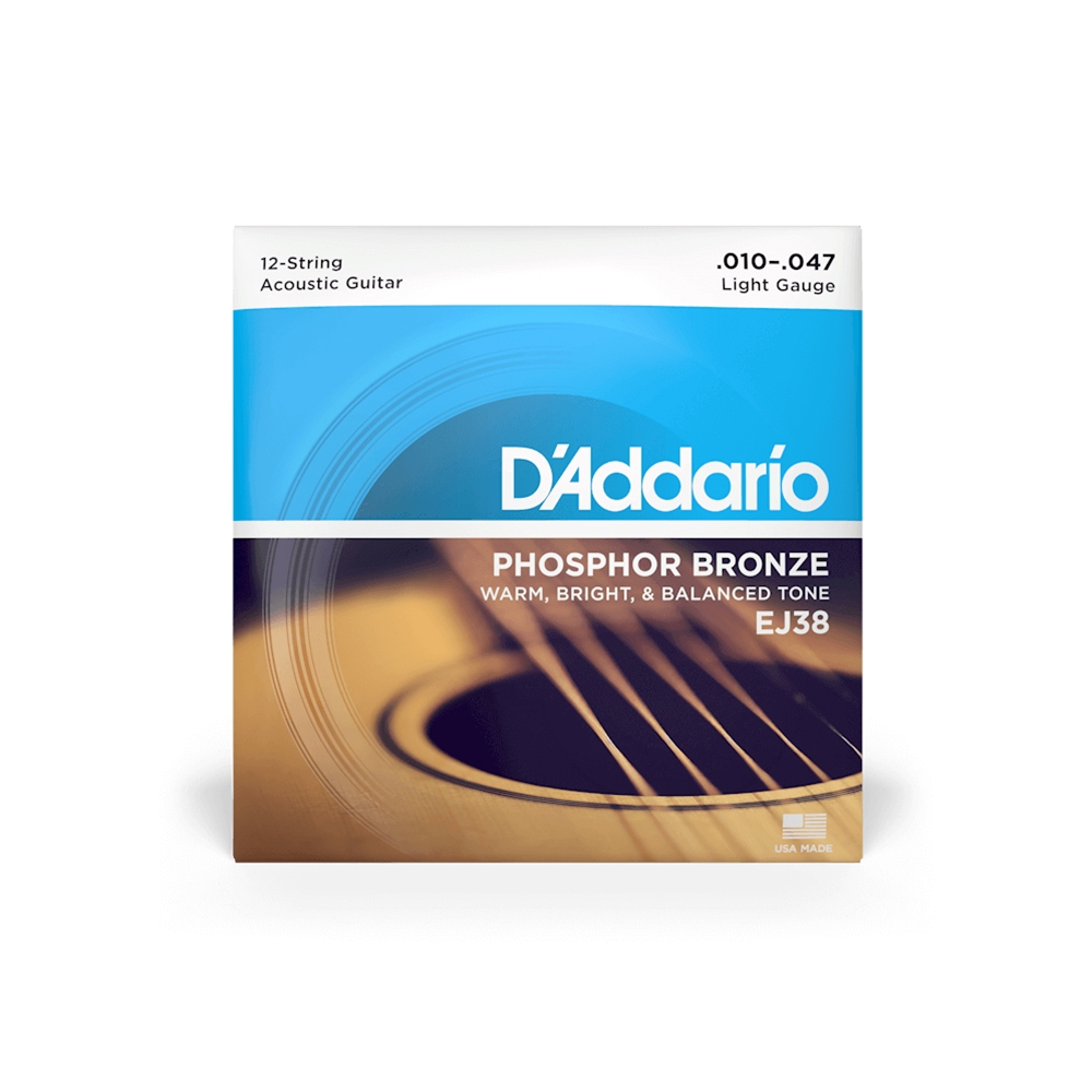 D'Addario EJ38 Guitar 12 String Light Phosphor Bronze