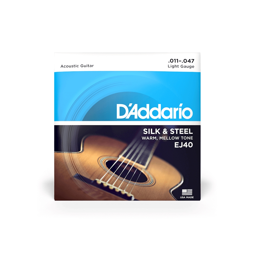 D'Addario EJ40 Folk Guitar String Silk & Steel