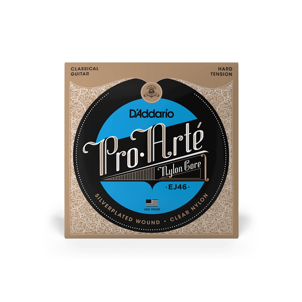 Pro Arte EJ46 Nylon Classical Guitar String Set, Hard Tension - Silver