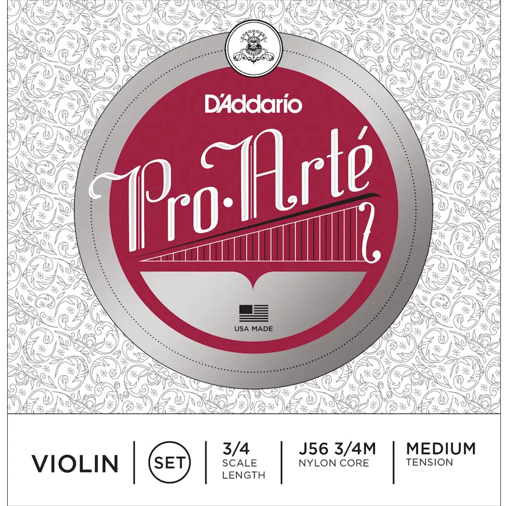 Pro Arte J5634M Violin String Set, 3/4 Scale, Medium Tension