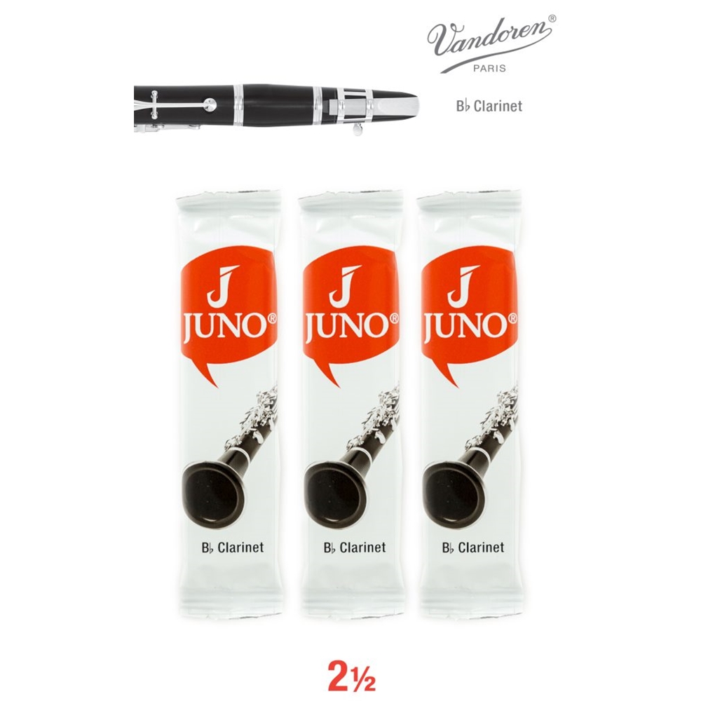 Juno JCR0125/3 Bb Clarinet, 3 Reed Card, 2.5