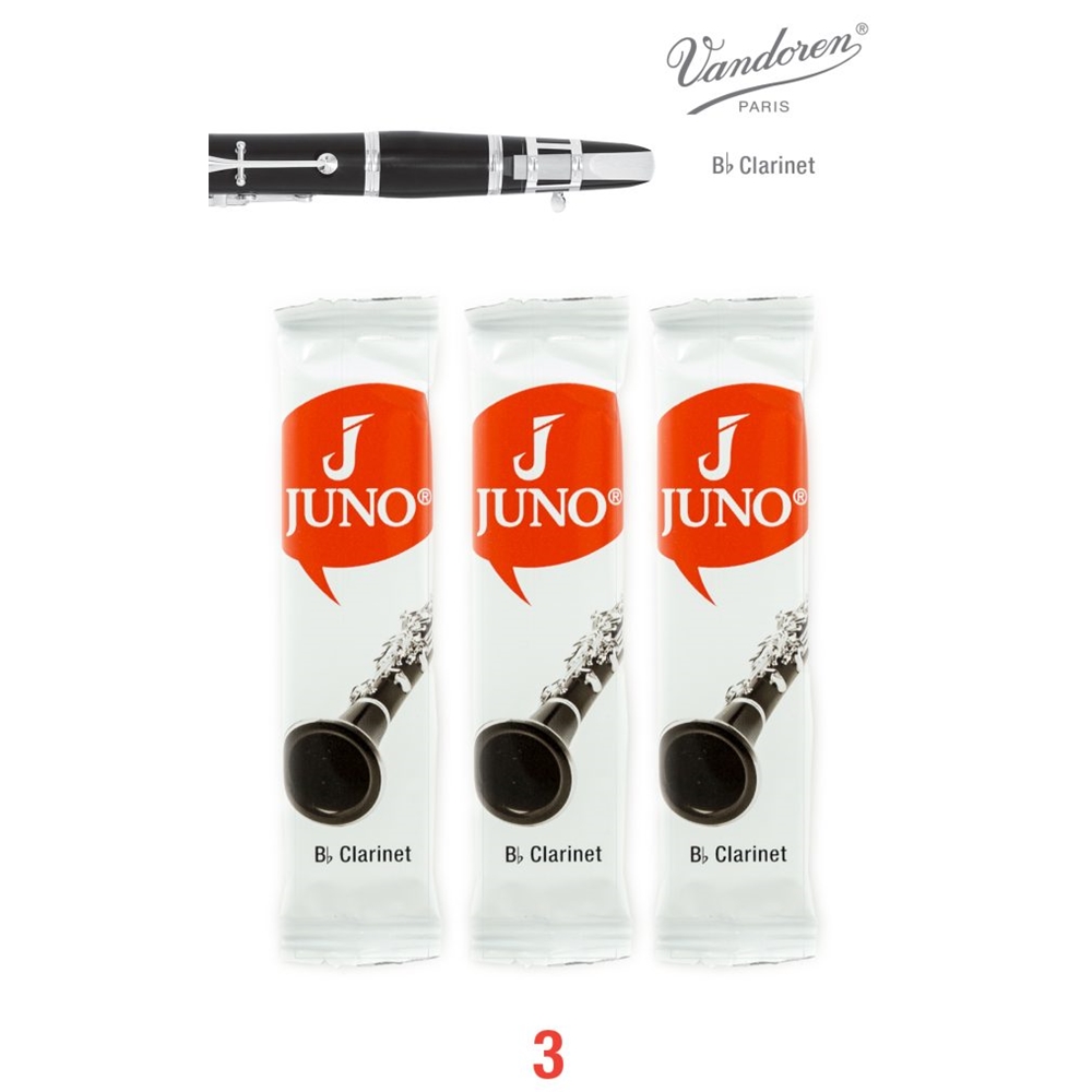 Juno JCR013/3 Bb Clarinet, 3 Reed Card, 3