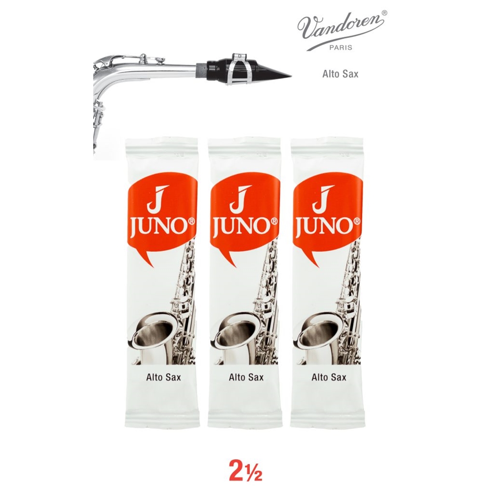 Juno JSR6125/3 Alto Sax, 3 Reed Card, 2.5