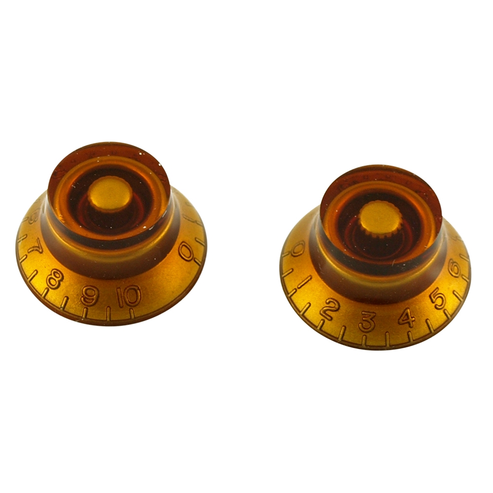 WD Music  MBKSA Replacement Bell Knob Set, Gibson, Amber Metric