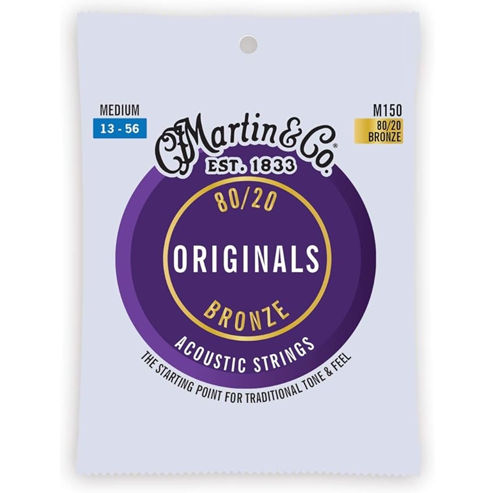 Martin M150 Acoustic Guitar String Set,Medium, 80/20