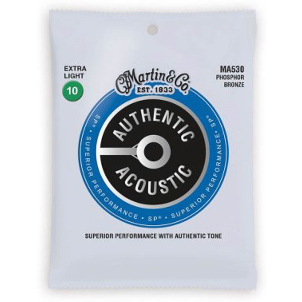 Martin MA530 Authentic Guitar String Set, Extra Light, 92/8