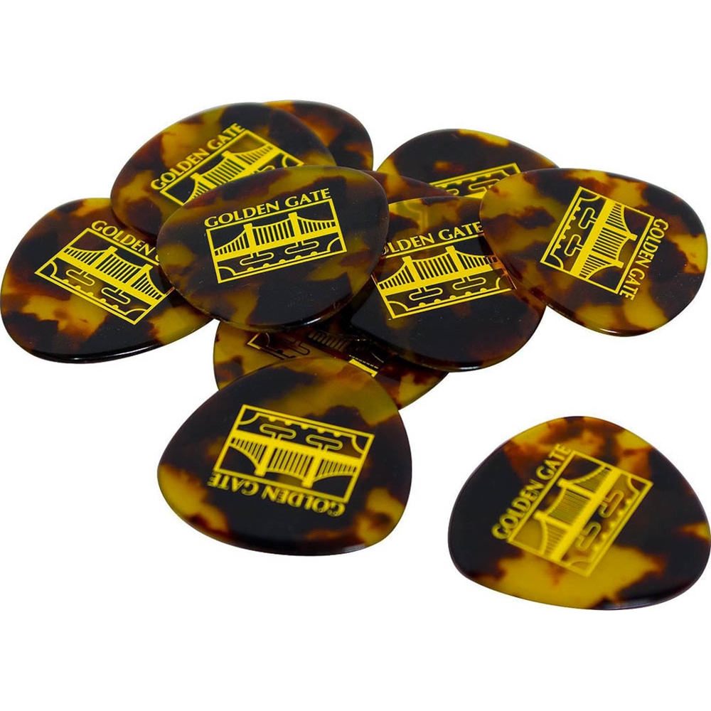 Saga MP-12 Golden Gate Flat  Mandolin Pick Tortoise Round Triangle