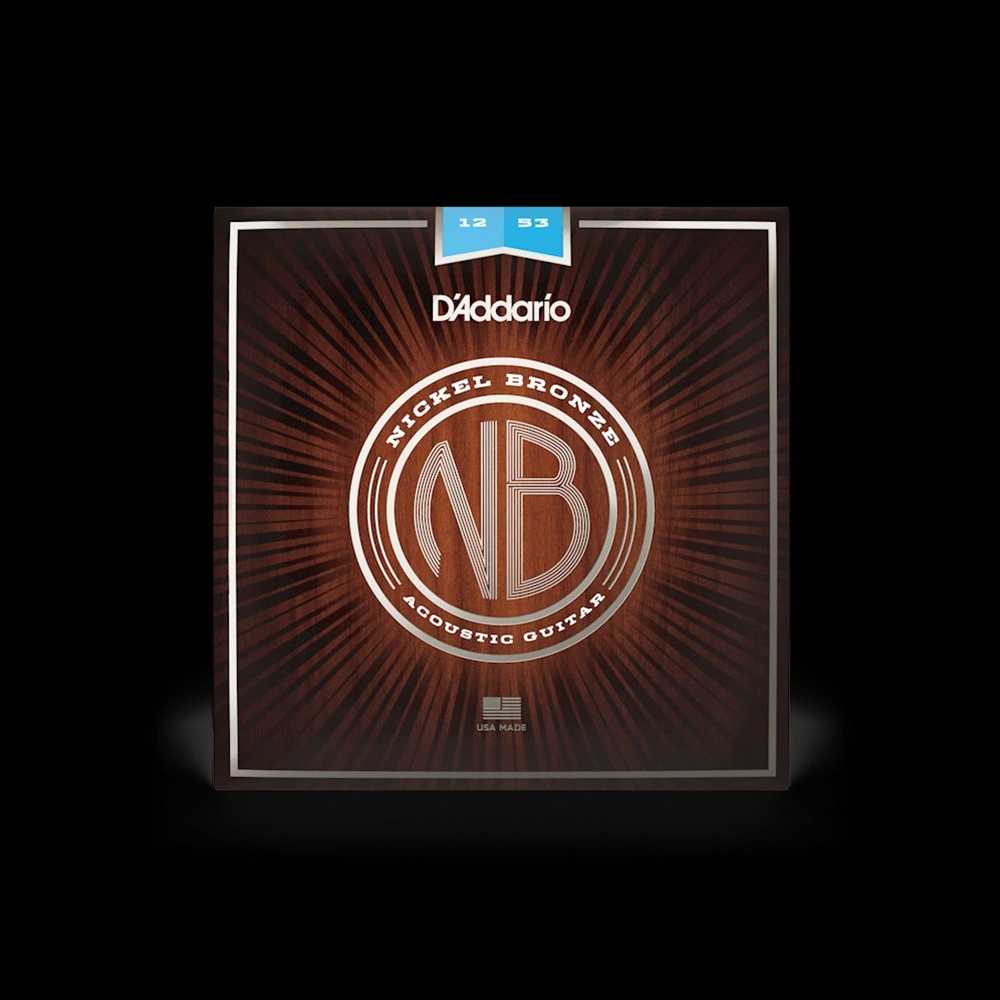 D'Addario NB1253 Nickel Bronze Regular Light Acoustic Guitar Strings 12-53