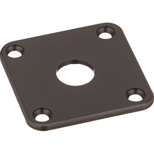 WD Music  P100B LP Jack Plate, Black Plastic