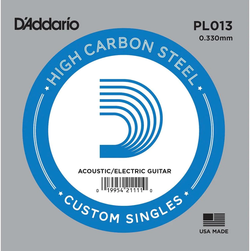 D'Addario PL013 Plain Steel Guitar String .013 Gauge