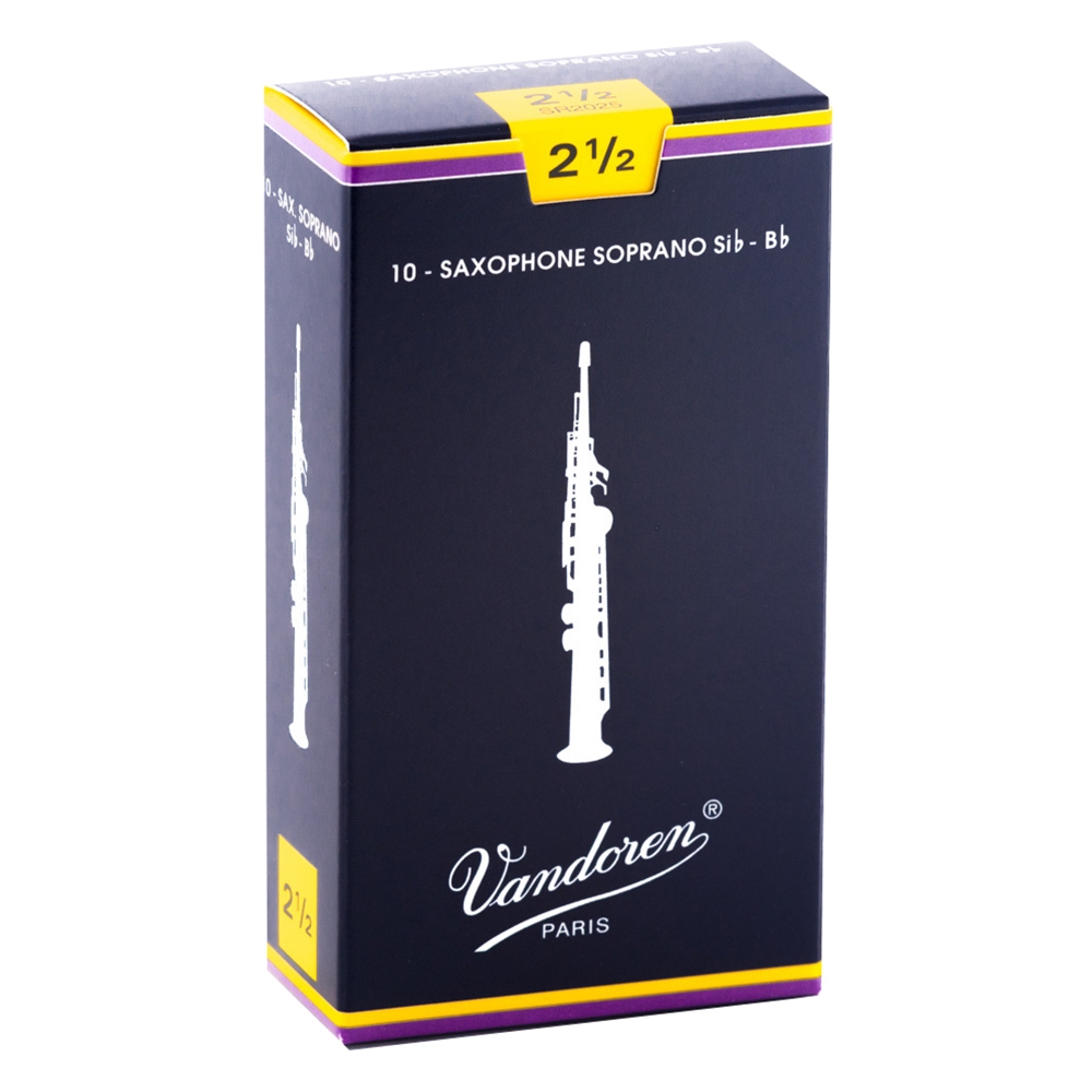 Vandoren SR2025 Traditional Soprano Saxophone Reed 2.5 (Box/10)