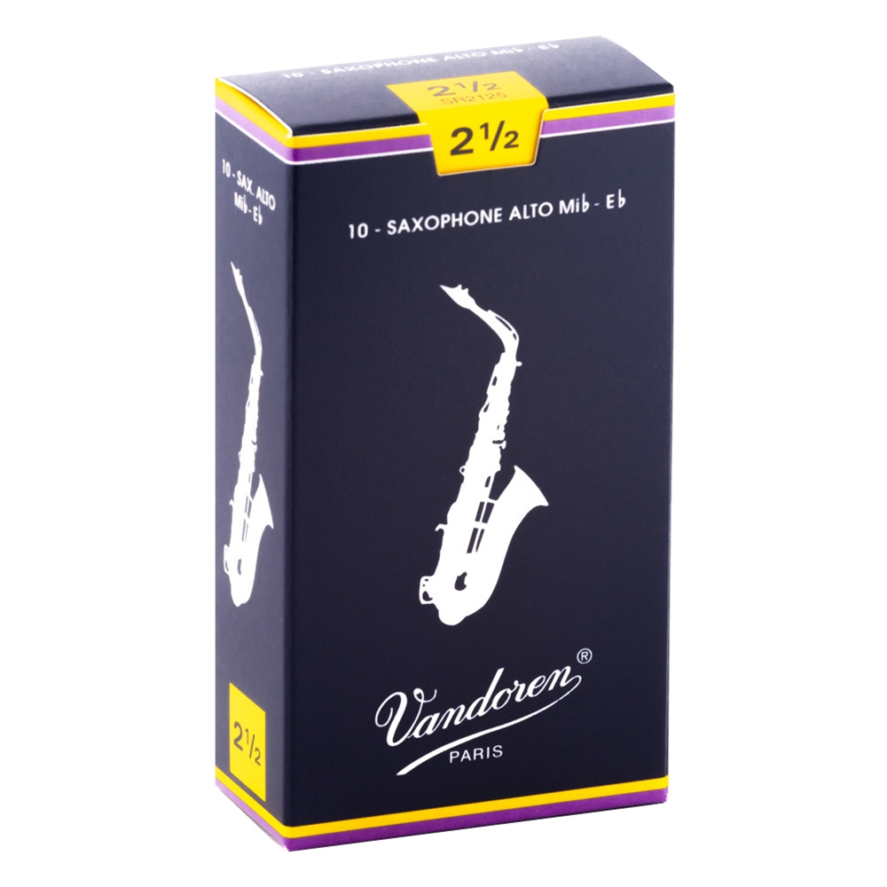 Vandoren SR2125 Traditional Alto Saxophone Reed 2.5 (Box/10)