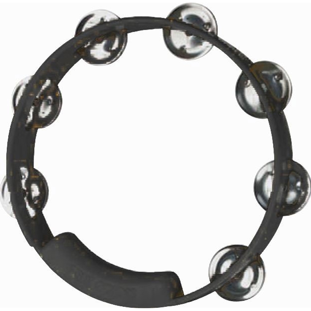 Rhythm Tech TC4018 8" True Colors Tambourine, Single Row, Black