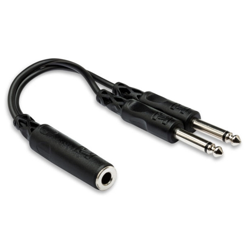 Hosa  YPP-106 Y Cable, 1/4 in TSF to Dual 1/4 in TS