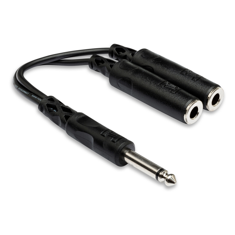 Hosa  YPP-111 Y Cable, 1/4 in TS to Dual 1/4 in TSF
