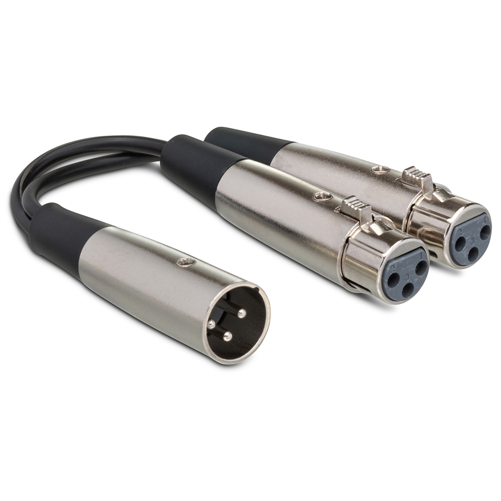 Hosa  YXF-119 Y Cable, Dual XLR3F to XLR3M, 6 in