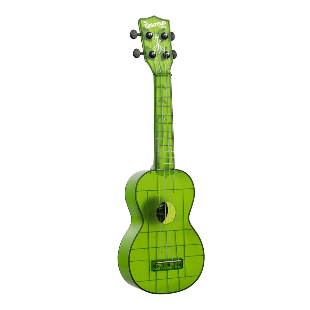 Kala KA-WMT-GN-S Jade Green Transparent Soprano Waterman Ukulele w/ Tote Bag