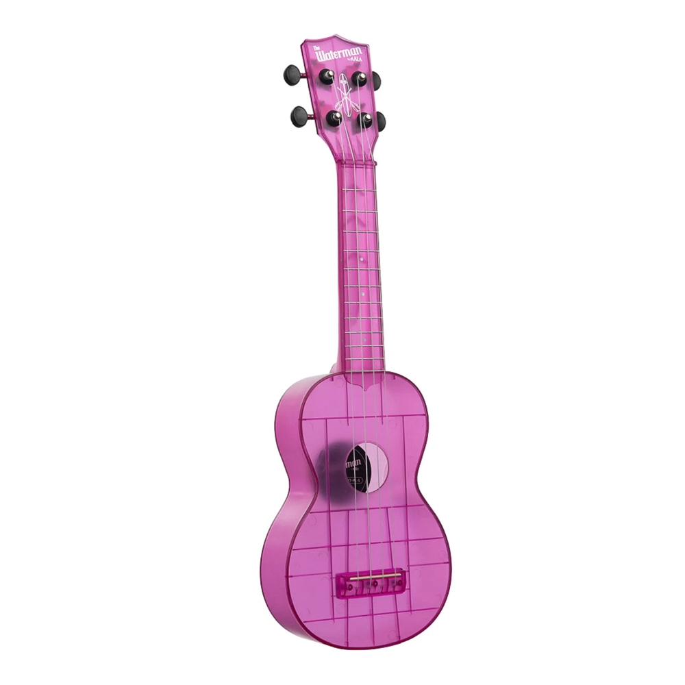 Kala KA-WMT-PL-S Amethyst Purple Transparent Soprano Waterman Ukulele w/ Tote Bag