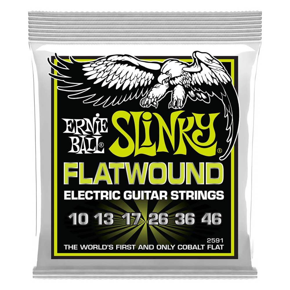 Ernie Ball P02591 Regular Slinky Flatwound Electric Guitar Strings 10-46 Gauge