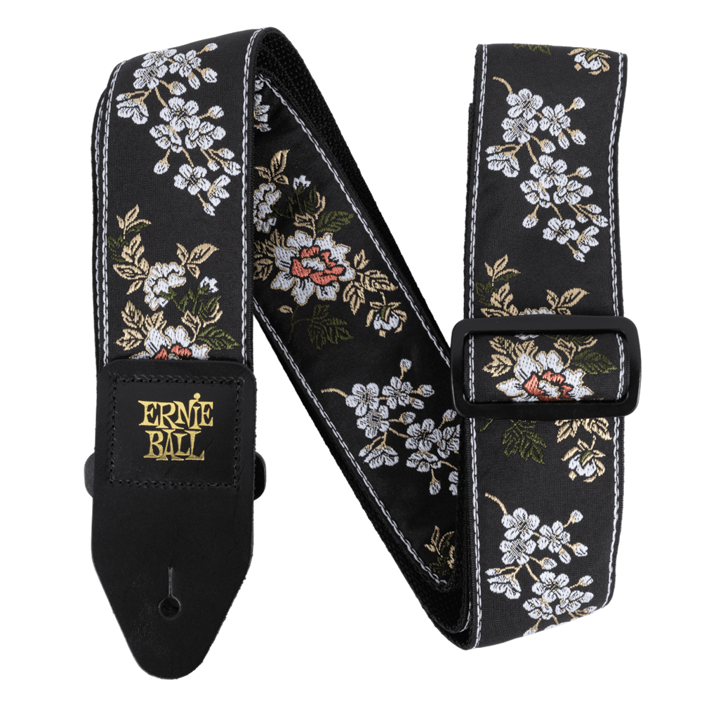 Ernie Ball P05362 Classic Jacquard Guitar / Bass Strap - White Blossom
