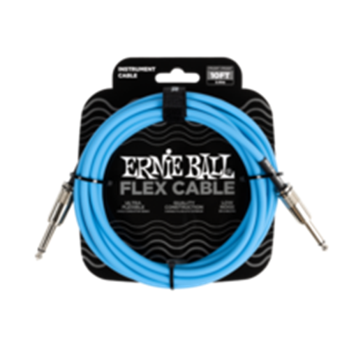 Ernie Ball P06412 Flex Instrument Cable straight/straight 10Ft - Blue