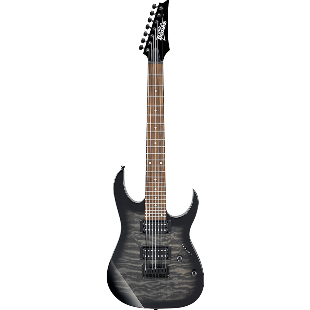 Ibanez GRG7221QATKS GIO 7 String Solid-Body Electric Guitar - Transparent Black Sunburst
