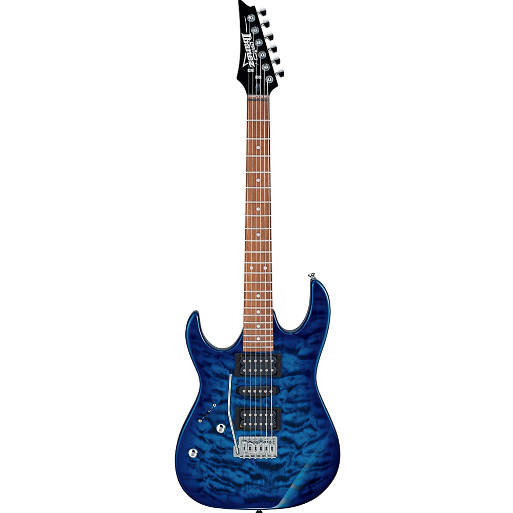 Ibanez GRX70QALTBB GRX Left-Handed Electric Guitar, Transparent Blue Burst