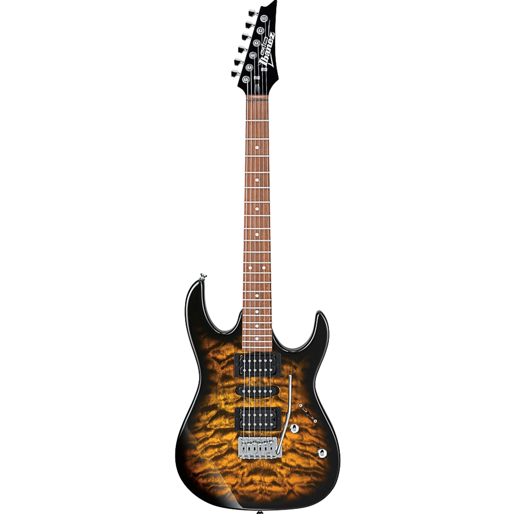 Ibanez GRX70QASB GRX Electric Guitar, Transparent Sunburst