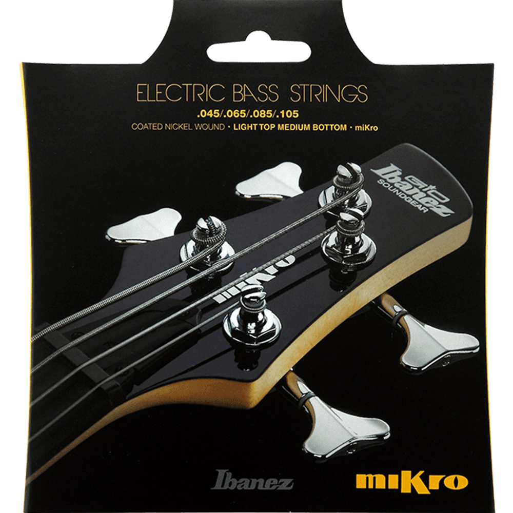 Ibanez IEBS4CMK 4-String Mikro Coated Nickel Wound Electric Bass Guitar String Set. 45-105