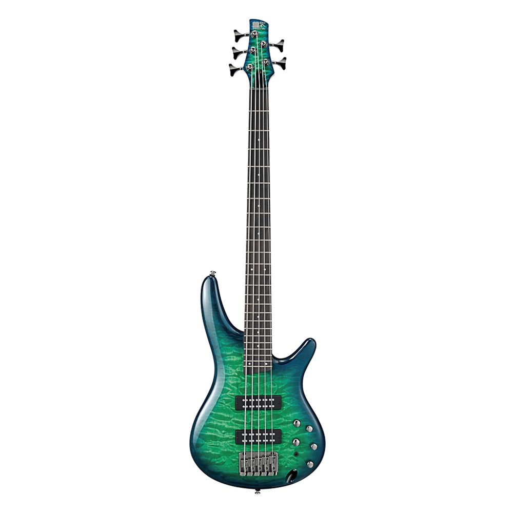 Ibanez SR405EQMSLG SR Standard 5-String Electric Bass Guitar, Surreal Blue Burst Gloss