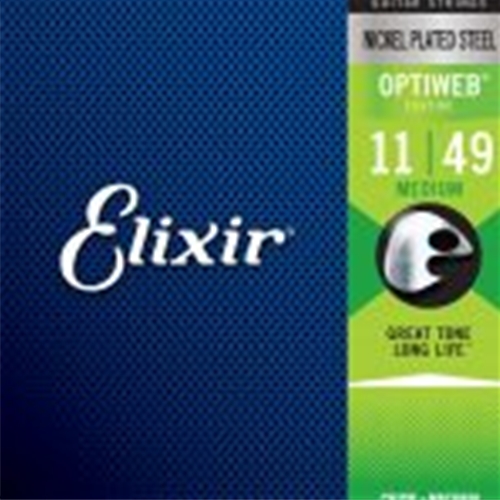 19102 Elixir® Strings Electric Guitar Strings with OPTIWEB® Coating, Medium (.011-.049)