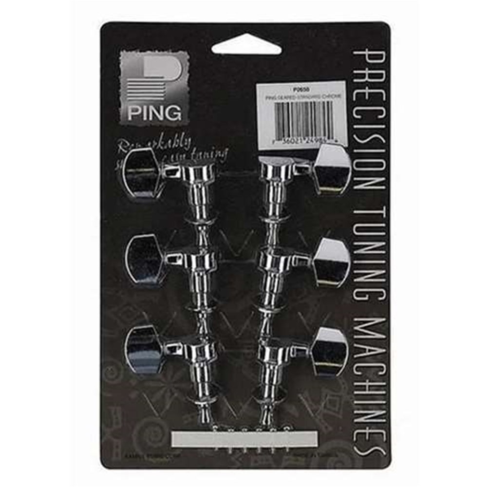 Ping P2650 6-String Electric Guitar Tuning Machine Head, Chrome
